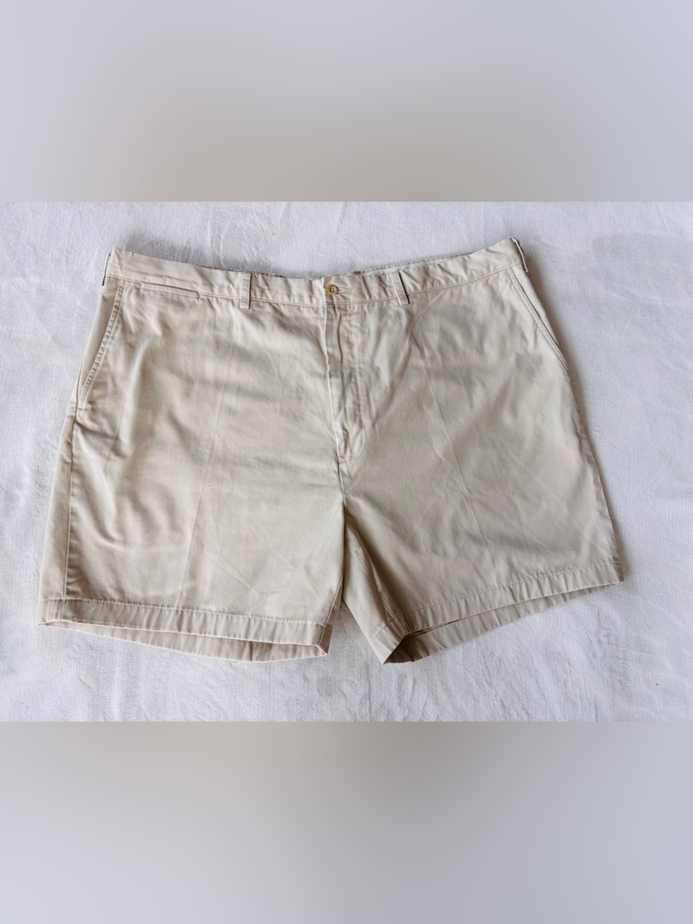 Polo Ralph Lauren Mens Chino Shorts Tan Khaki 100% Cotton Minimalist Sz 46B